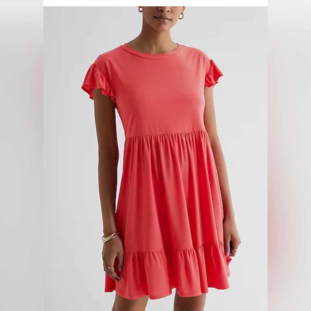 NWT Babydoll Coral Dress Size Large